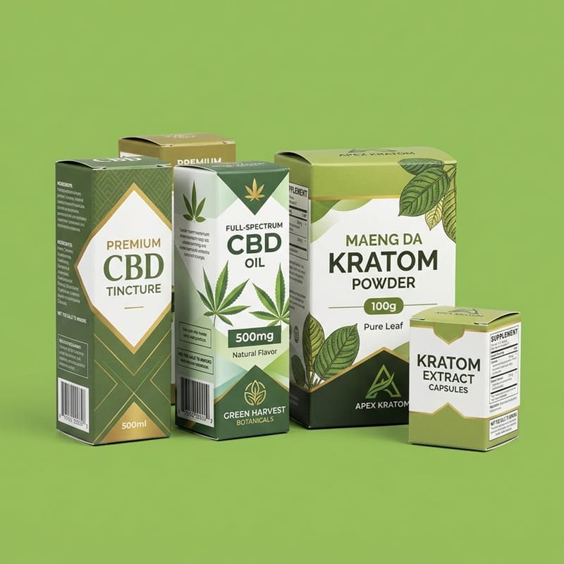 custom printed cbd kratom box